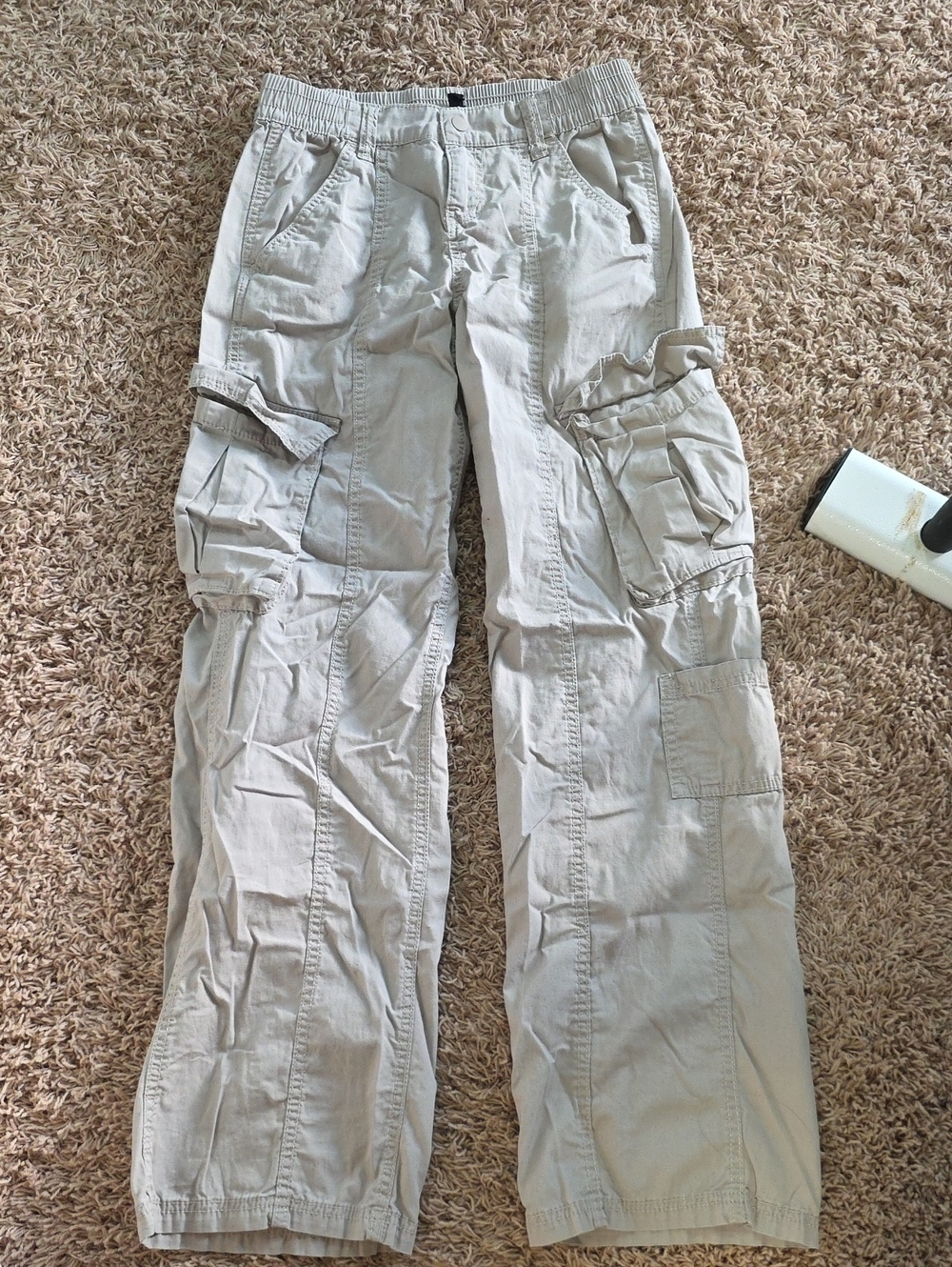 H&M Light Beige Cargo Trousers with Utility Pockets